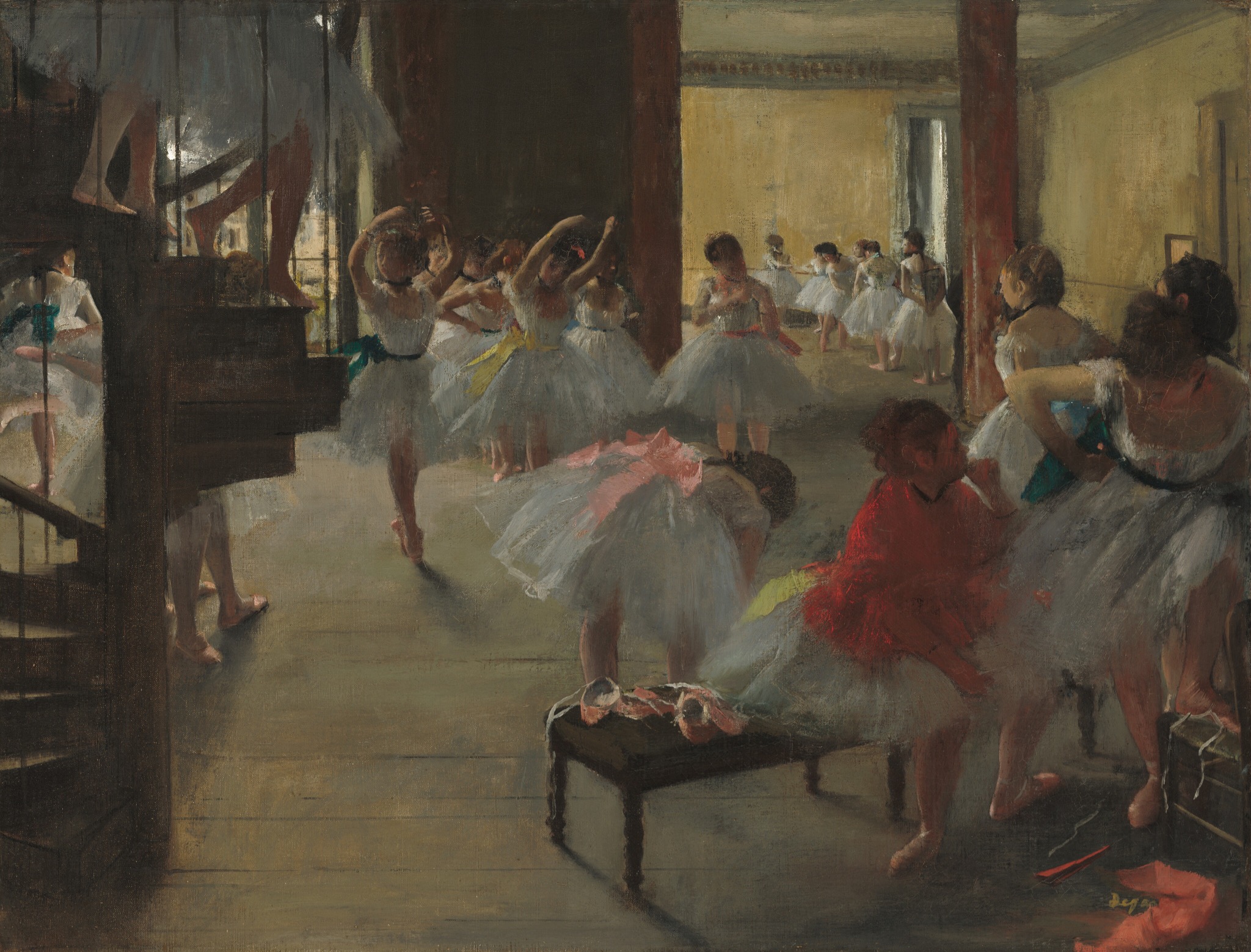 Dancers gathered in a studio