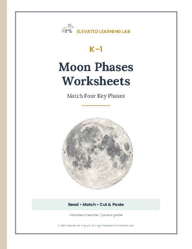 Moon Phases: Match Four Key Phases learning resource cover